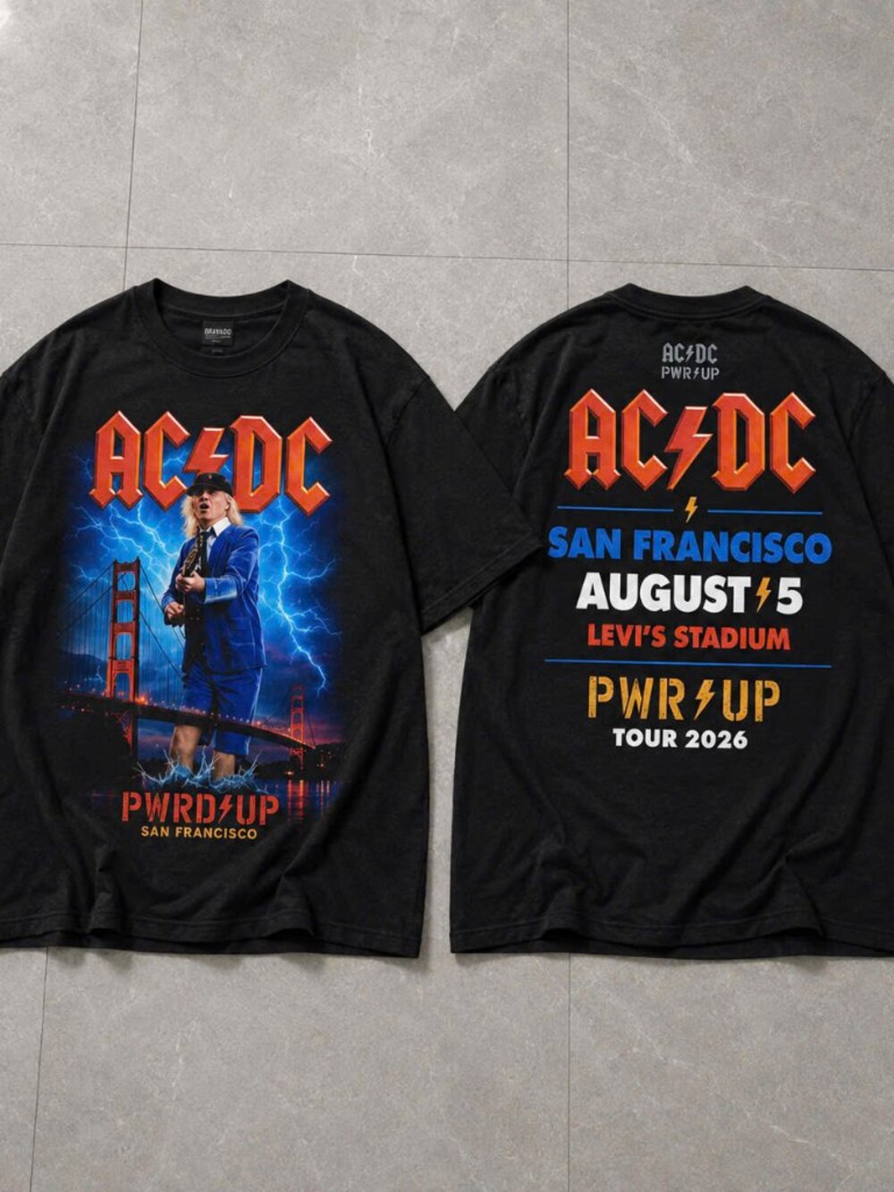 AC/DC Angus Young San Francisco Levis Stadium Concert Tee Black
